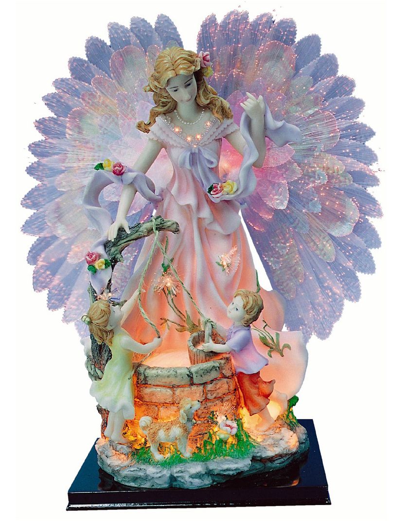 EST33045 Fiber Optic Guardian Angel Moving Wings Photo by